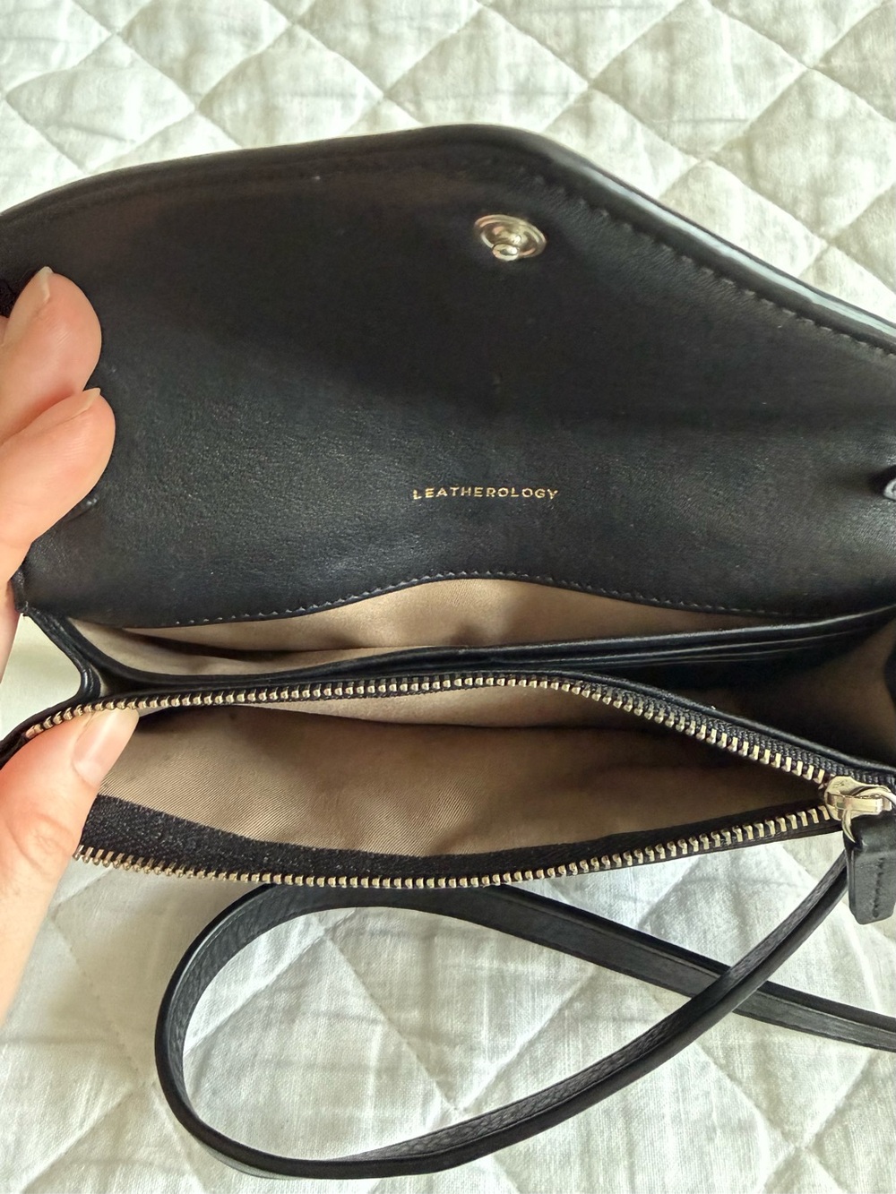 Leatherology Small Willow Envelope Crossbody - Black - Picture 8 of 9